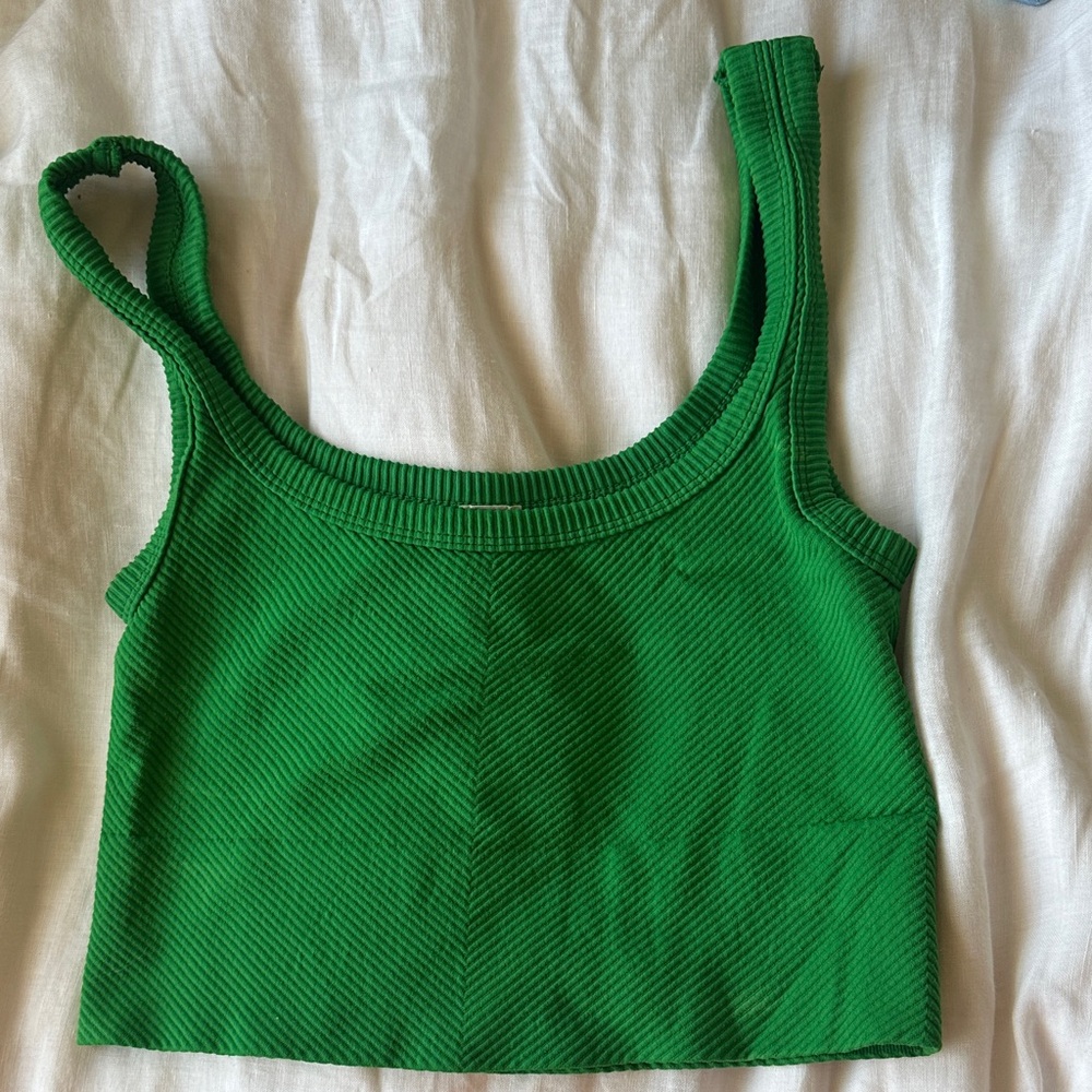Nikibiki Green Ribbed Tank Top